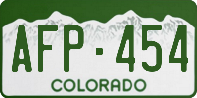 CO license plate AFP454