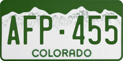 CO license plate AFP455