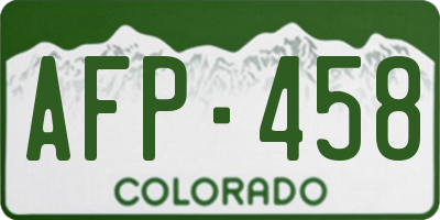 CO license plate AFP458