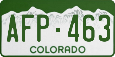 CO license plate AFP463