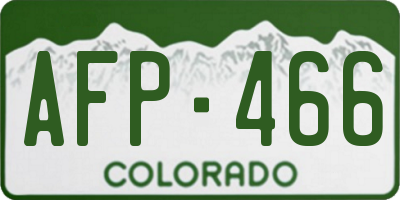 CO license plate AFP466