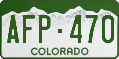 CO license plate AFP470