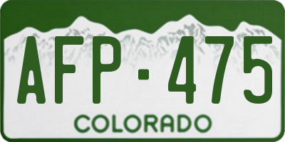 CO license plate AFP475