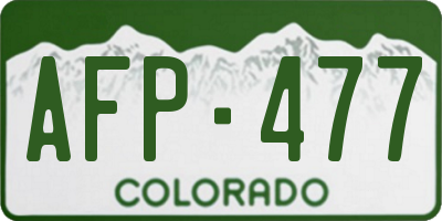 CO license plate AFP477