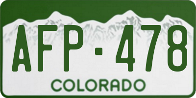 CO license plate AFP478