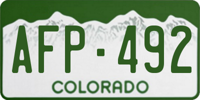CO license plate AFP492