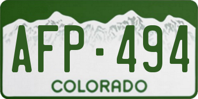 CO license plate AFP494