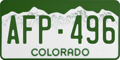 CO license plate AFP496