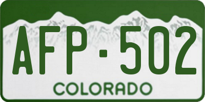 CO license plate AFP502