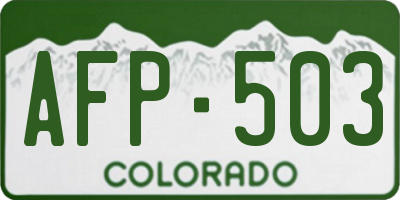 CO license plate AFP503