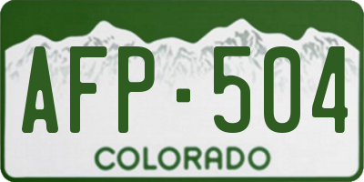 CO license plate AFP504