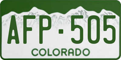 CO license plate AFP505