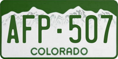 CO license plate AFP507