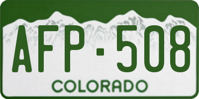 CO license plate AFP508