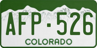 CO license plate AFP526