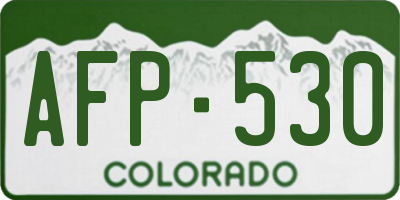 CO license plate AFP530