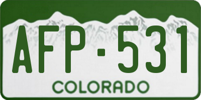 CO license plate AFP531