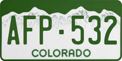 CO license plate AFP532