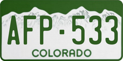 CO license plate AFP533
