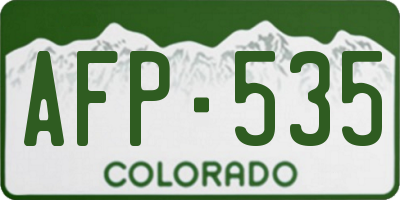 CO license plate AFP535