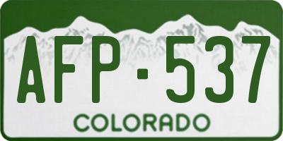 CO license plate AFP537