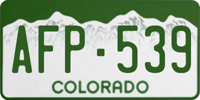 CO license plate AFP539
