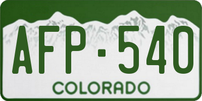 CO license plate AFP540