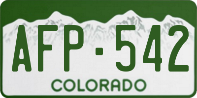 CO license plate AFP542