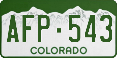 CO license plate AFP543