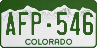 CO license plate AFP546
