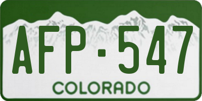 CO license plate AFP547