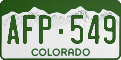 CO license plate AFP549
