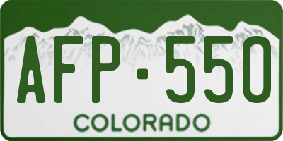 CO license plate AFP550