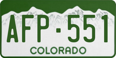 CO license plate AFP551