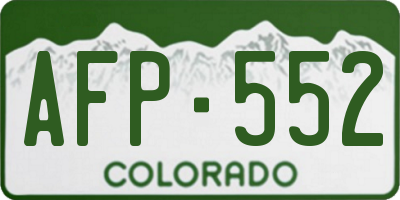CO license plate AFP552
