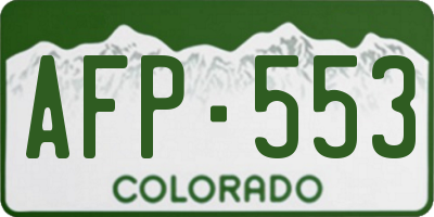 CO license plate AFP553
