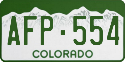 CO license plate AFP554