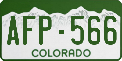 CO license plate AFP566
