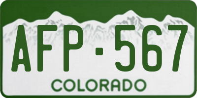 CO license plate AFP567