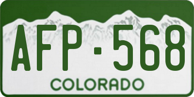 CO license plate AFP568