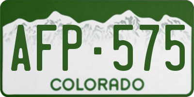 CO license plate AFP575