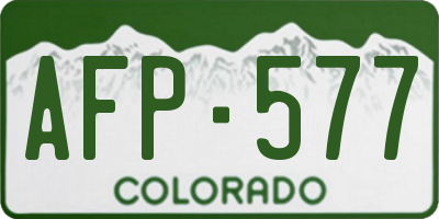 CO license plate AFP577