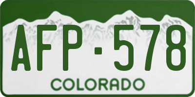CO license plate AFP578