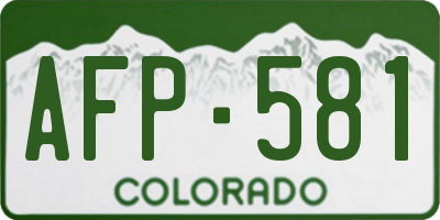 CO license plate AFP581