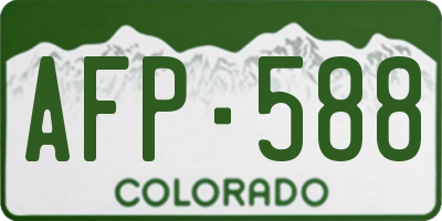 CO license plate AFP588