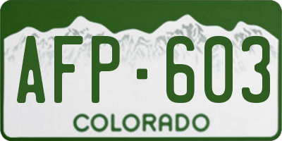 CO license plate AFP603