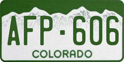 CO license plate AFP606