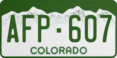 CO license plate AFP607