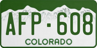 CO license plate AFP608