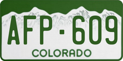 CO license plate AFP609